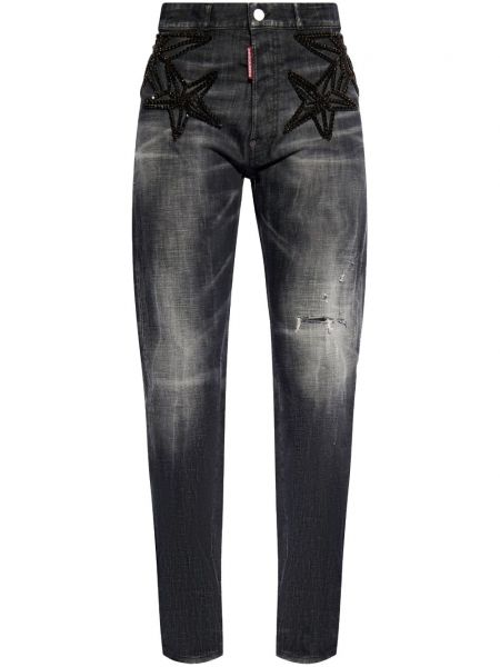 Jeans skinny taille haute Dsquared2 gris