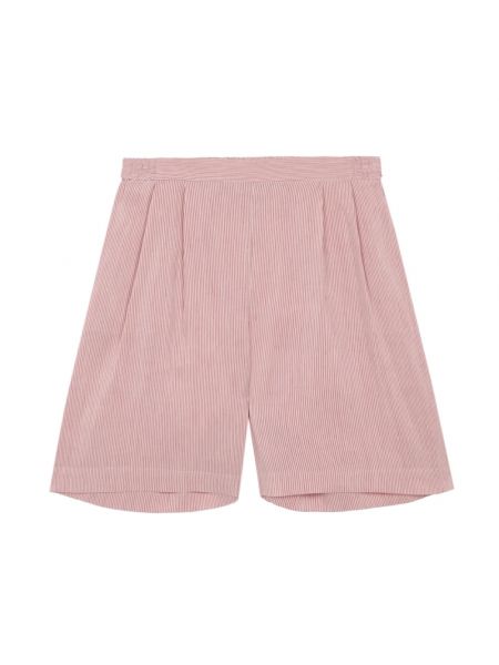 Pantalones cortos de lino de seda a rayas Cortana rosa
