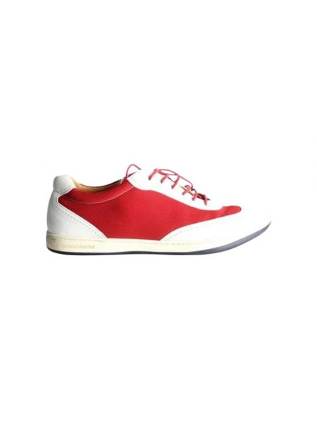 Sneakersy skórzane Armani Pre-owned czerwone