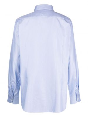 Koszula bawełniana w grochy z nadrukiem Corneliani niebieska