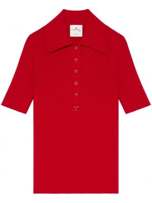 Siuvinėta polo marškinėliai Courreges raudona