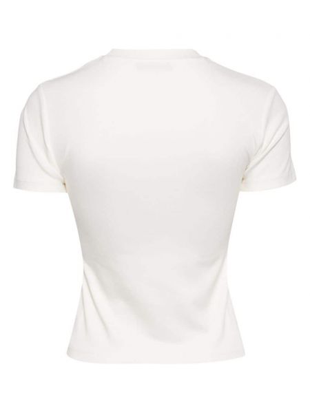 T-shirt en coton à col v Ground Zero blanc