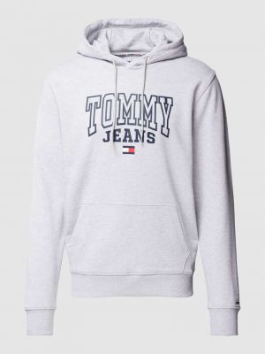 Bluza z kapturem z nadrukiem Tommy Jeans szara