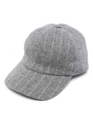 Cappello con visiera a righe in maglia Fedeli grigio