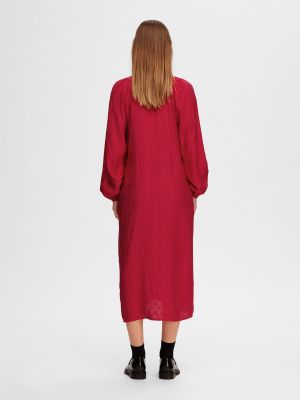 Robe longue Selected Femme rouge