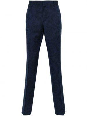 Vlněné kalhoty Versace modré
