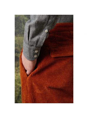 Pantalones chinos de pana de algodón Massimo Alba naranja
