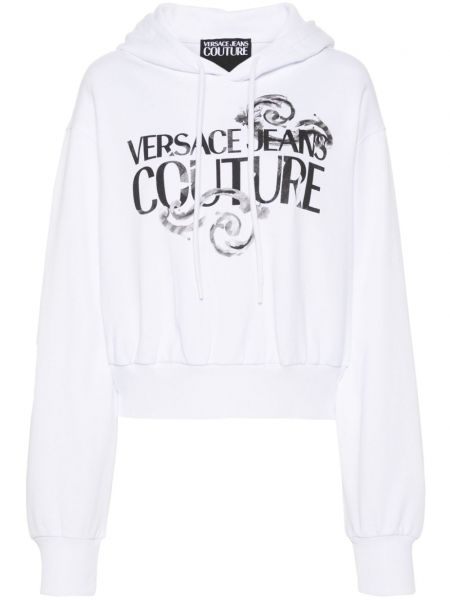 Φούτερ με κουκούλα Versace Jeans Couture λευκό