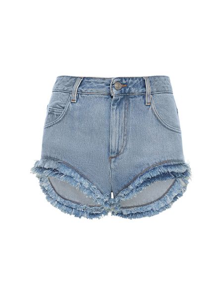 Bomull frynser jeans-shorts Isabel Marant blå