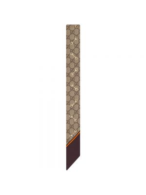 Jedwabny krawat Gucci brązowy