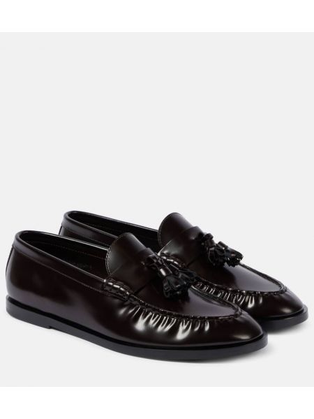 Loafers i läder The Row brun