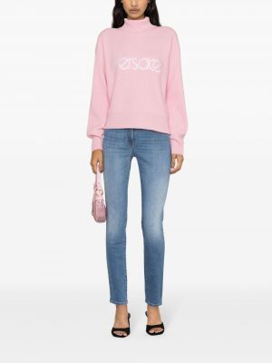 Pullover mit stickerei Versace pink