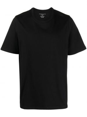 Černé bavlněné tričko s kulatým výstřihem Majestic Filatures