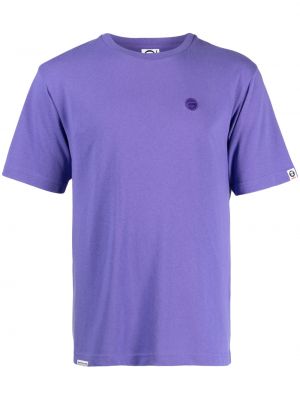 T-shirt med broderi Aape By *a Bathing Ape® lila