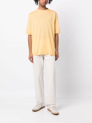 Oversized bavlněné tričko Kiton žluté