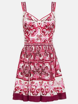 Шелковое платье мини Dolce&gabbana розовое