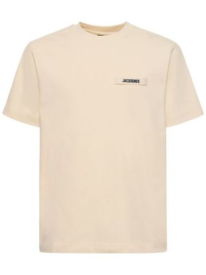 Camiseta de algodón Jacquemus beige