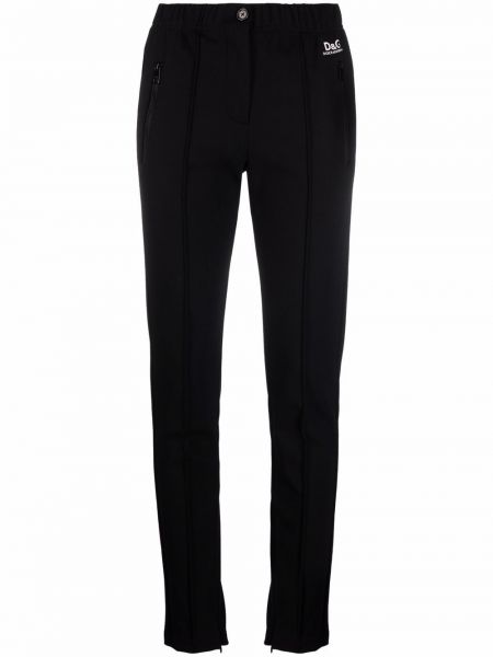 Pantalones rectos con estampado Dolce & Gabbana negro