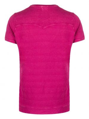 Lininis marškinėliai Massimo Alba rožinė