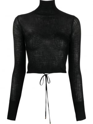 Strikket crop top Patrizia Pepe svart