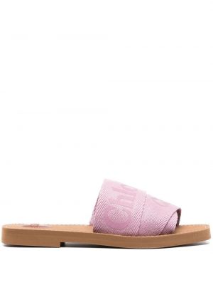 Sandali con stampa Chloé rosa