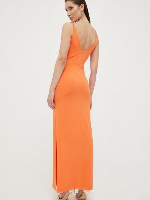 Sukienka długa Guess pomarańczowa
