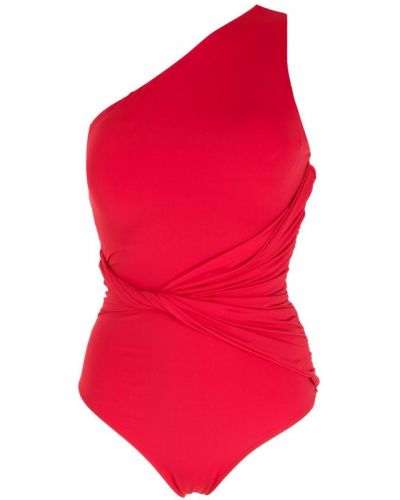 Badeanzug mit drapierungen Brigitte rot