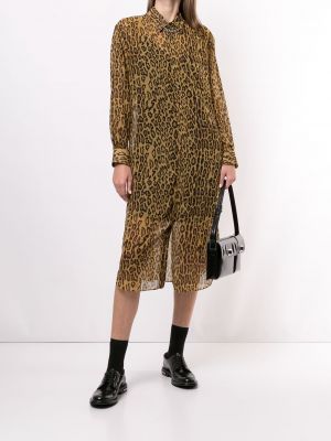 Vestido camisero leopardo Junya Watanabe marrón