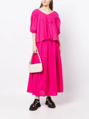 Bluse aus baumwoll mit v-ausschnitt Merlette pink