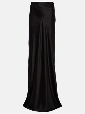 Hedvábné saténové dlouhá sukně The Sei černé