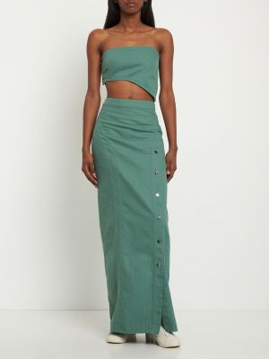 Długa spódnica bawełniana Cannari Concept zielona