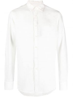 Chemise en lin avec manches longues Canali blanc
