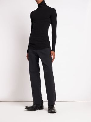 Kokvilnas pieguļošs džemperis Balenciaga melns