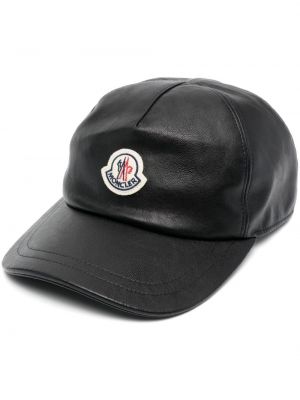 Lær cap Moncler svart