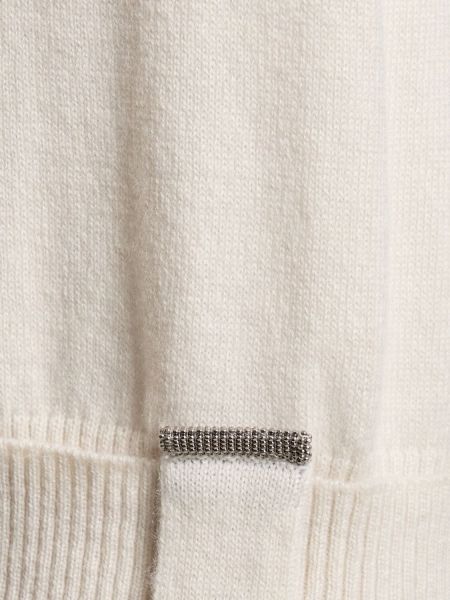 Suéter de cachemir de punto Brunello Cucinelli blanco
