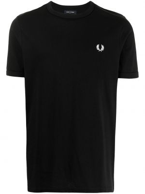 Camiseta con bordado Fred Perry negro