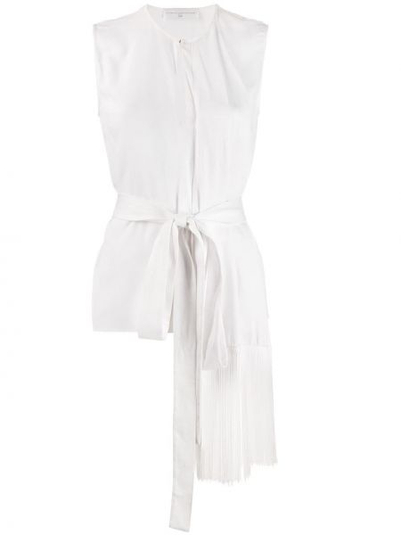 Blusa con lazo con flecos sin mangas Victoria Victoria Beckham blanco
