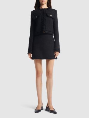 Βαμβακερός μπουφάν tweed Versace μαύρο