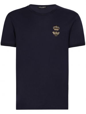 T-shirt mit stickerei aus baumwoll Dolce & Gabbana schwarz