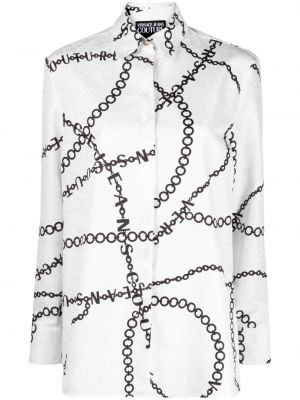 Satenska denim srajca s potiskom Versace Jeans Couture