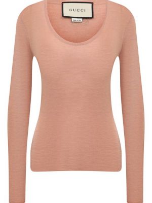 Кашемировый шелковый пуловер Gucci розовый