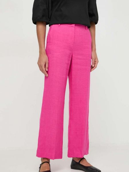Lanene hlače Weekend Max Mara roza