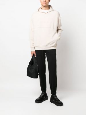 Siuvinėtas džemperis su gobtuvu Calvin Klein smėlinė