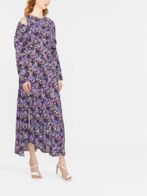 Raštuotas gėlėtas maksi suknelė Isabel Marant violetinė