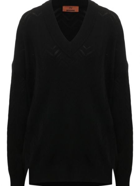 Шерстяной пуловер из вискозы Missoni черный