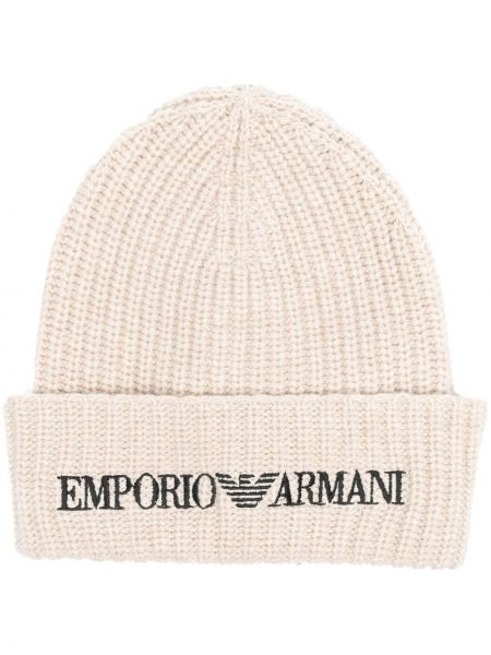 Вълнена шапка бродирана Emporio Armani
