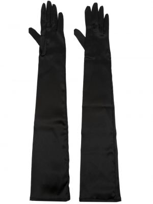 Satynowe rękawiczki Dolce And Gabbana czarne