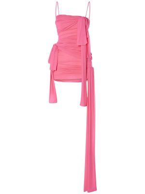Μini φόρεμα από ζέρσεϋ ντραπέ Blumarine ροζ