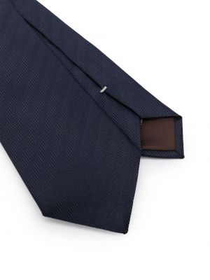 Šilkinis kaklaraištis su eglutės raštu Canali mėlyna