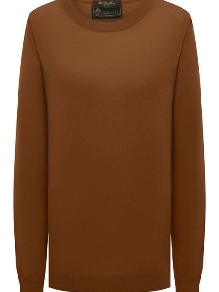 Шерстяной пуловер Loro Piana коричневый